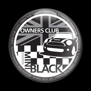 Magnetic Car Grille Dome Badge-MINI Owners Club Black