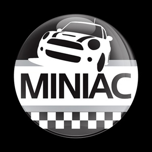 Magnetic Car Grille Dome Badge-MINIAC Black