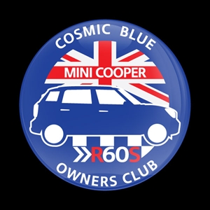 Magnetic Car Grille Dome Badge-MINI Ownersclub R60s Cosmic Blue