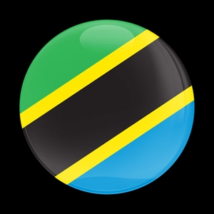 Magnetic Car Grille Dome Badge-Flag Tanzania