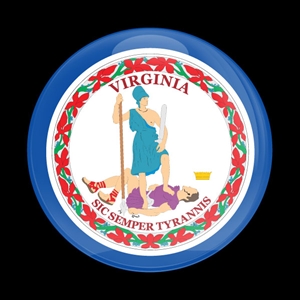 Magnetic Car Grille Dome Badge-Flag Virginia US State