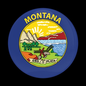 Magnetic Car Grille Dome Badge-Flag Montana