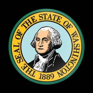 Magnetic Car Grille Dome Badge-Flag Washington State