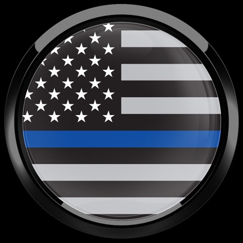 Hot Thin Blue Line Two Badge Display