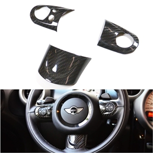 MINI Cooper R55,R56,R57,R58,R59,R60 Carbon Fiber Steering Wheel Covers 3  piece set